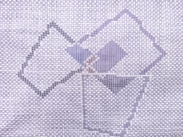 アンティーク　抽象花模様織出し本場泥大島紬着物（5マルキ）